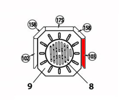 Haas+Sohn Falun 205.15 Pierre de paroi côté à droite à l’avant pierre de la chambre de combustion