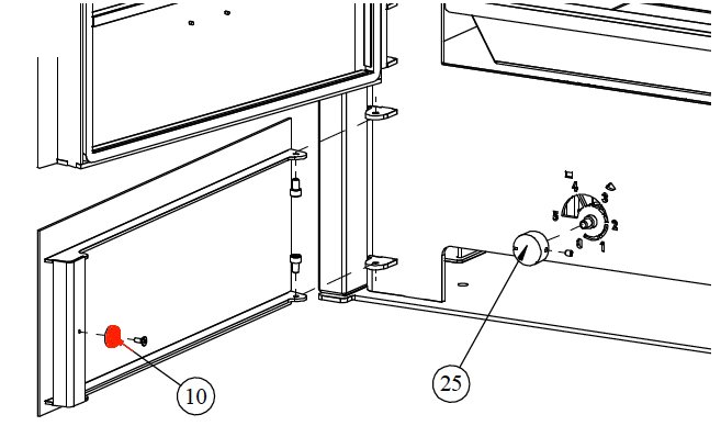 Fireplace Meltemi enclavamiento puerta del compartimento de madera