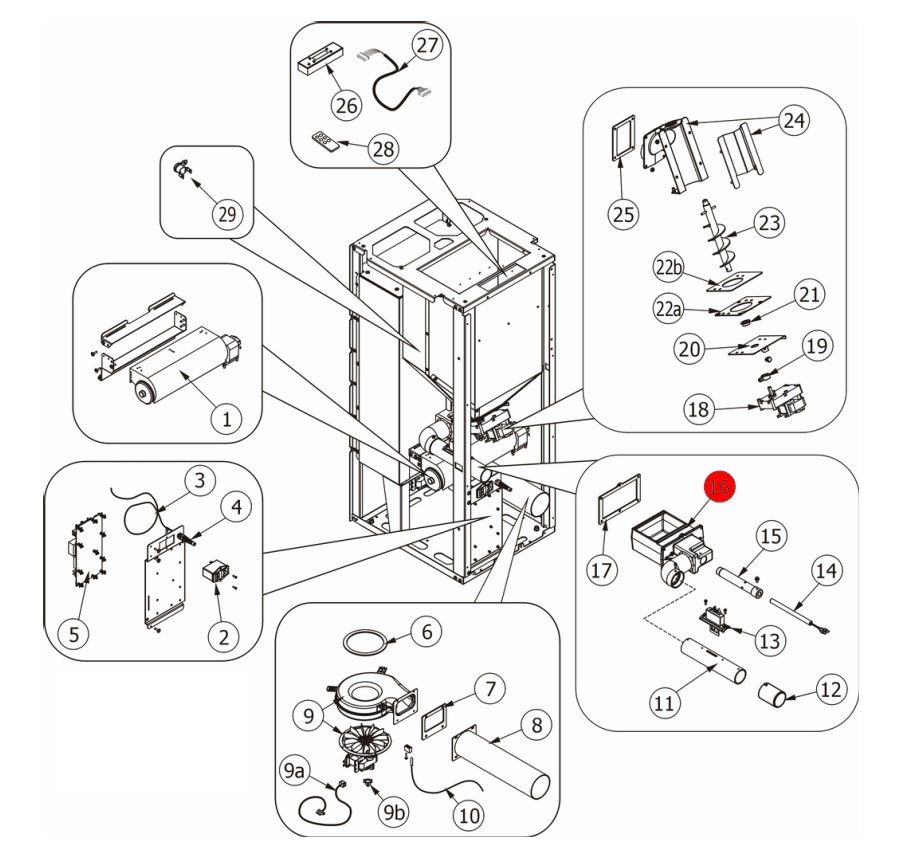 MCZ EGO-Air 1.0 caja del brasero