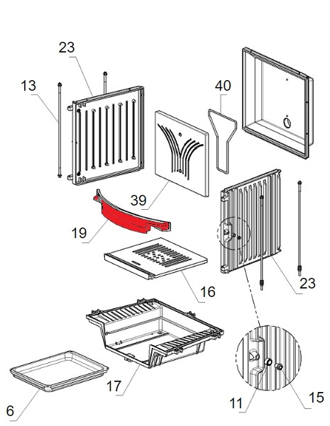 La Nordica Focolare 70 Tondo rejilla vertical C