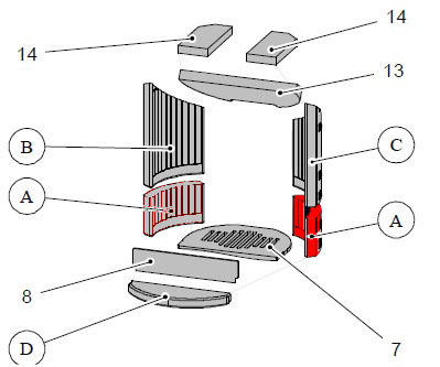 Haas+Sohn Ficus II 287.12 Pierre de paroi côté à droite en bas