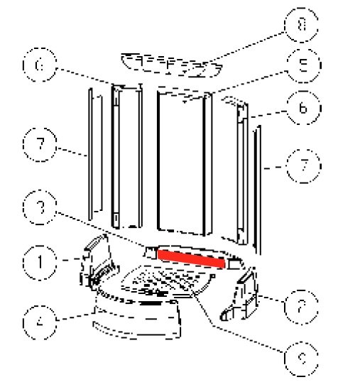 Austroflamm Pi-Ko Bodenstein hinten Brennraumstein