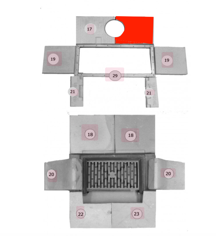 Haas+Sohn Carina 191.12 Abschirmung hinten rechts Feuerraumstein