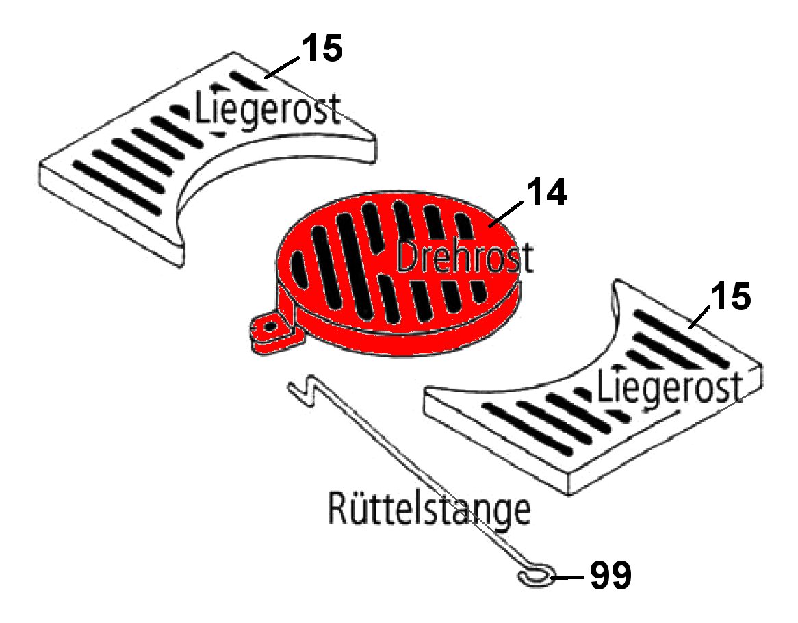 Leda Rubin K21 Ascherost mittig A Gussrost