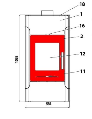 Haas-Sohn Cers 469.17 puerta de la cámara de combustión gris oscuro