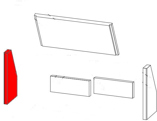 Fireplace Siesta SP Seitenstein links B Feuerraumstein