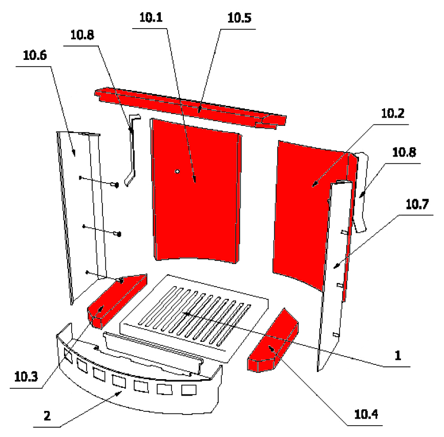 Oranier K2 Feuerraumauskleidung Brennraumauskleidung