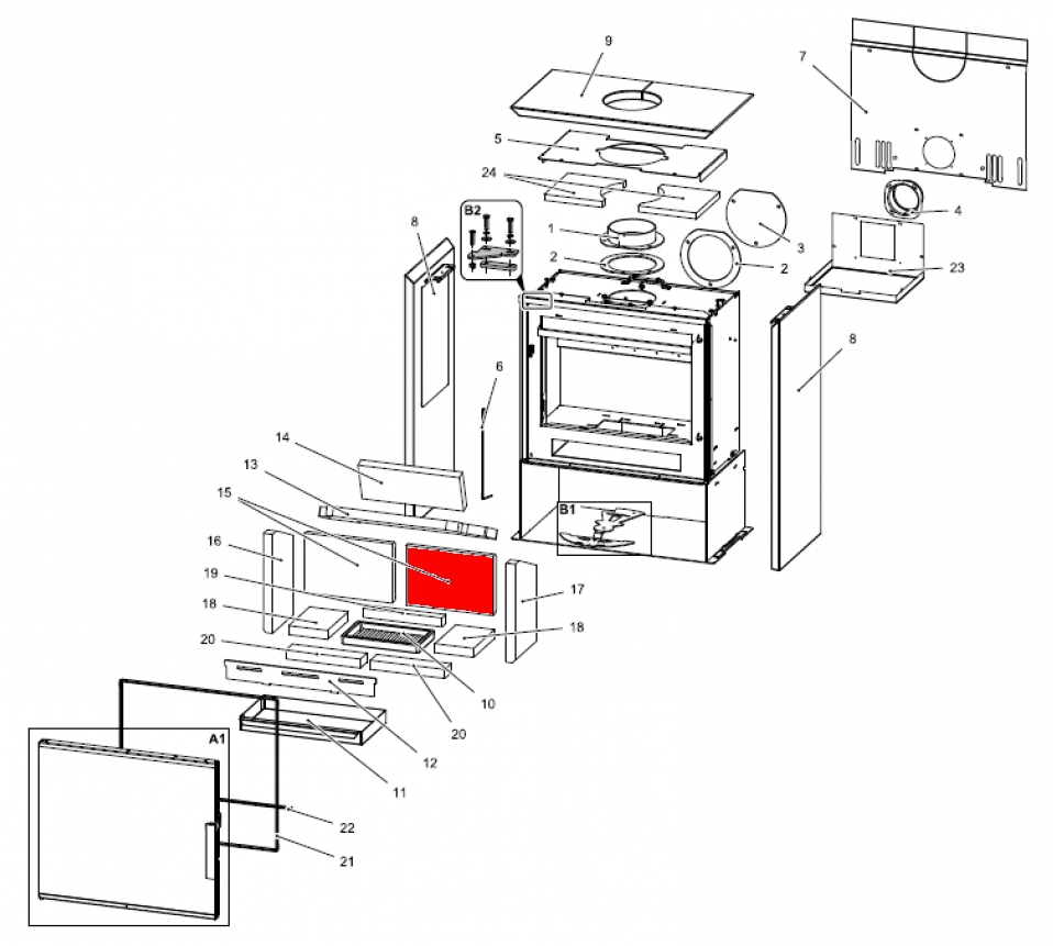 Haas-Sohn Calma easy 347.15 ladrillo de la pared trasera a la derecha