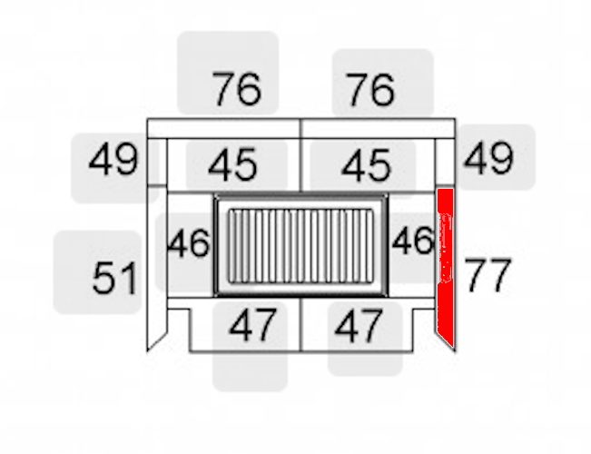 Haas-Sohn Stockholm 152.17 ladrillo lateral a la derecha delante