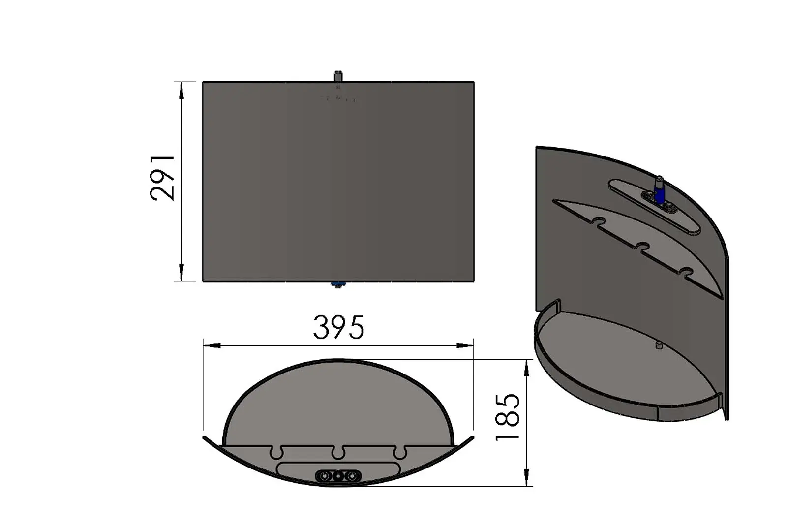 Termatech TT20S puerta del compartimento de madera gris oscuro