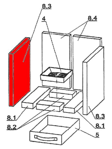 Oranier Nordik Seitenstein links A Schamotteersatzplatte