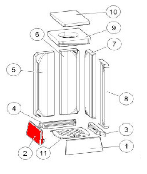 Austroflamm Slim 2.0 Holzfang links A Feuerraumstein