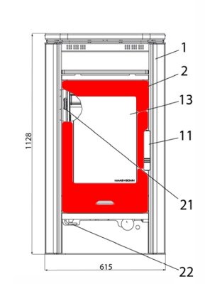 Haas-Sohn Eifel 230.17 puerta de la cámara de combustión