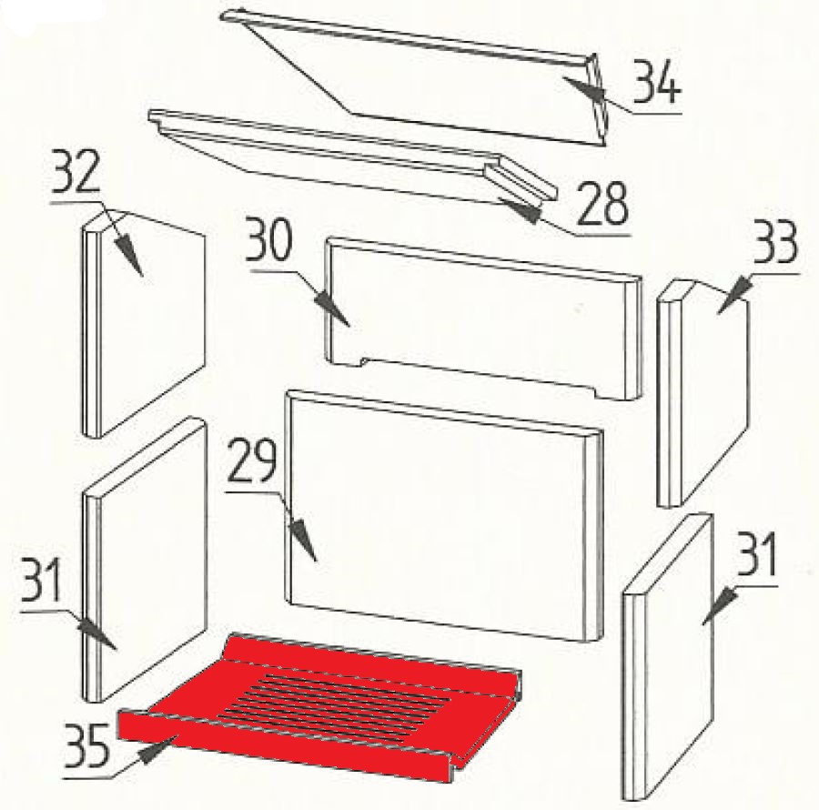 Fireplace Fiume Ascherost Brennraumrost 