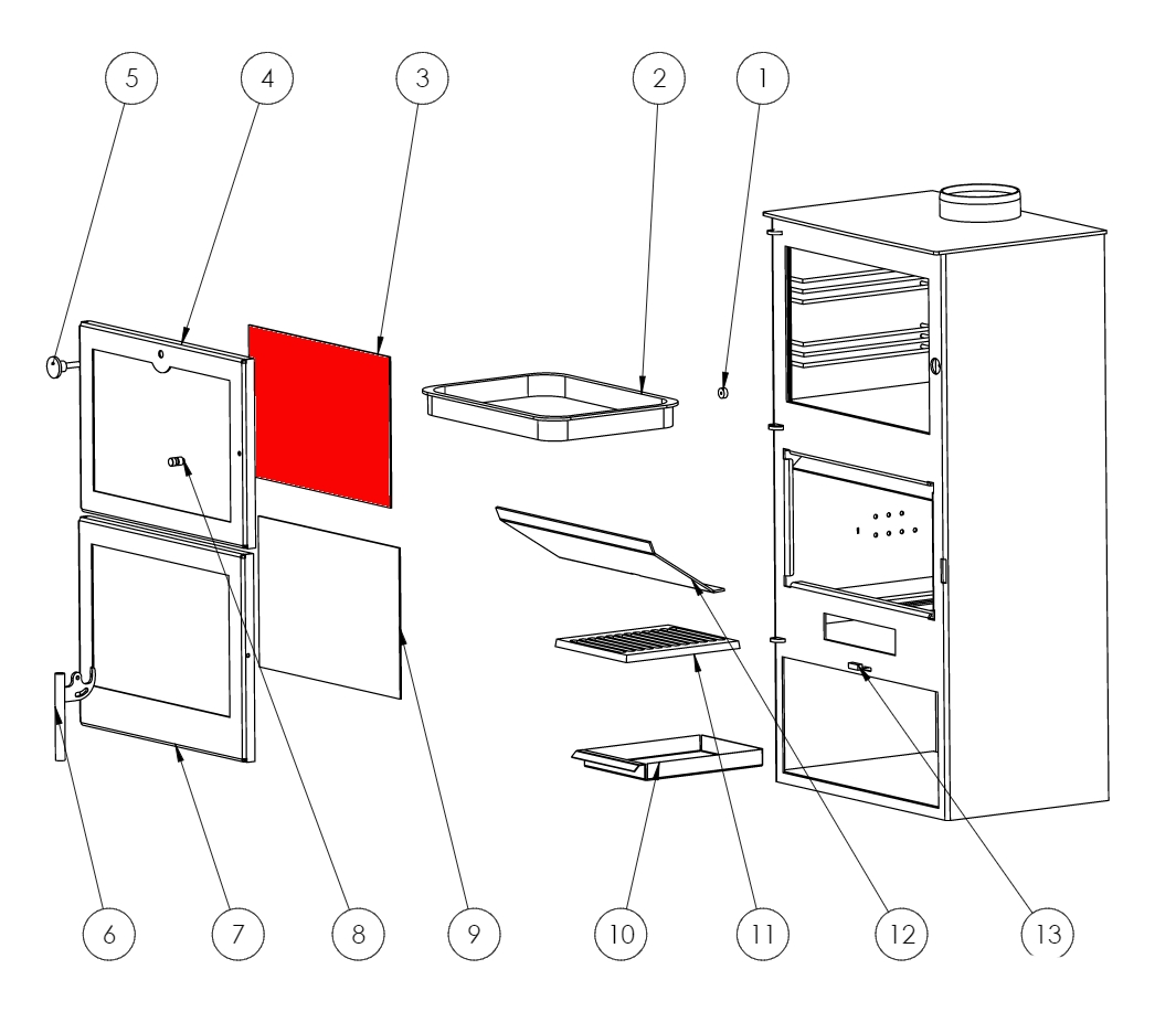 Panadero Gourmet vidrio de visualización compartimento de cocción D