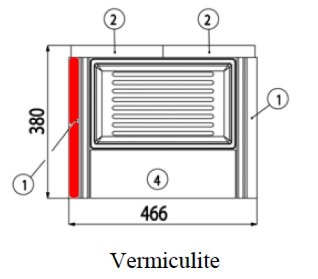 Haas+Sohn Vestre 368.19 Pierre de paroi côté à gauche pierre de la chambre de combustion