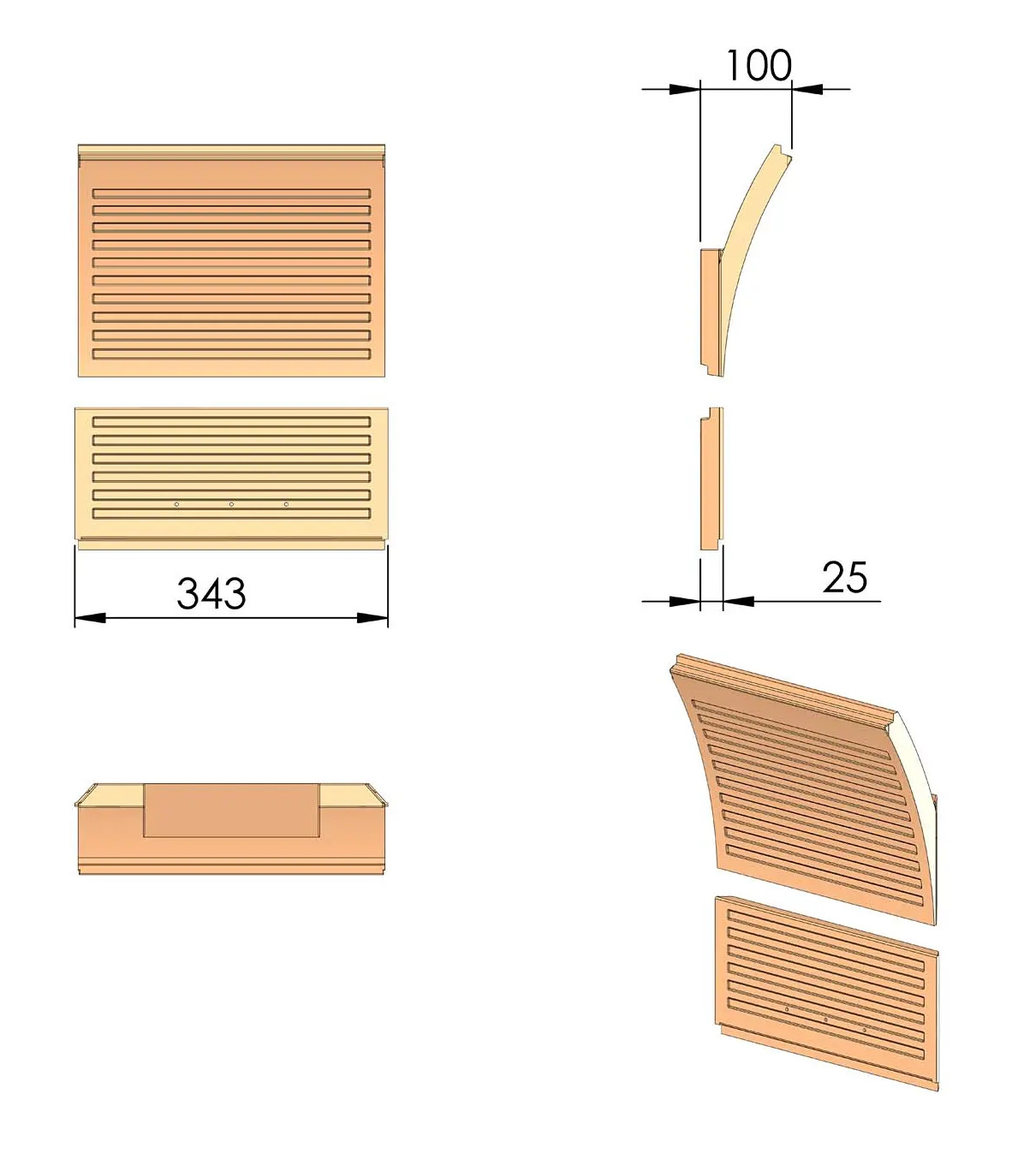 Termatech TT23RG ladrillo de la pared trasera juego