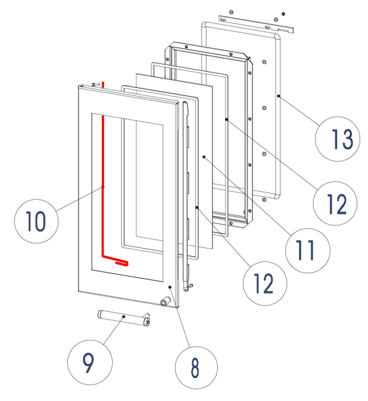 Austroflamm Glass Türfeder Torsionsfeder