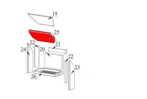 Fireplace Adelaide Zugumlenkung unten Prallplatte