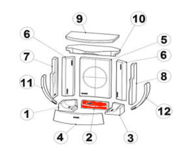 Austroflamm Clou Xtra Bodenstein hinten Keramottstein