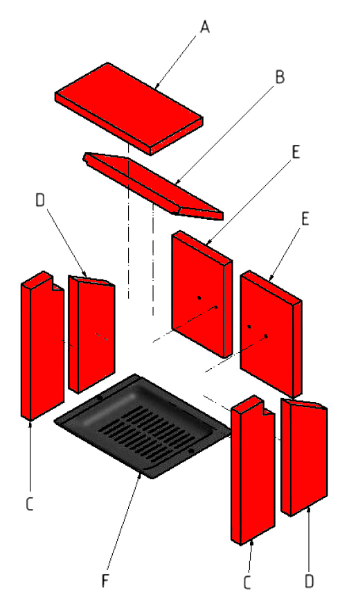 Koppe Prisma Feuerraumauskleidung B Brennraumauskleidung