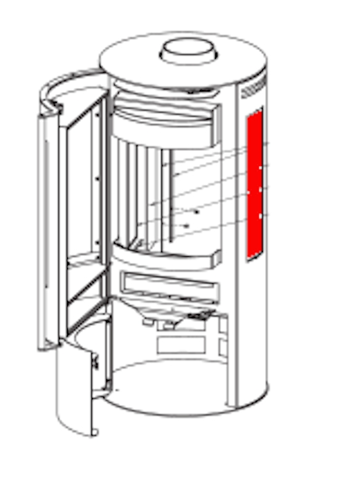 Fireplace Amarant vidrio lateral a la derecha interior