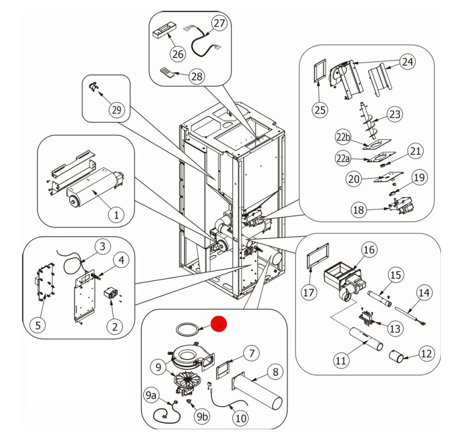 MCZ EGO-Air 1.0 sello de voluta de chimenea