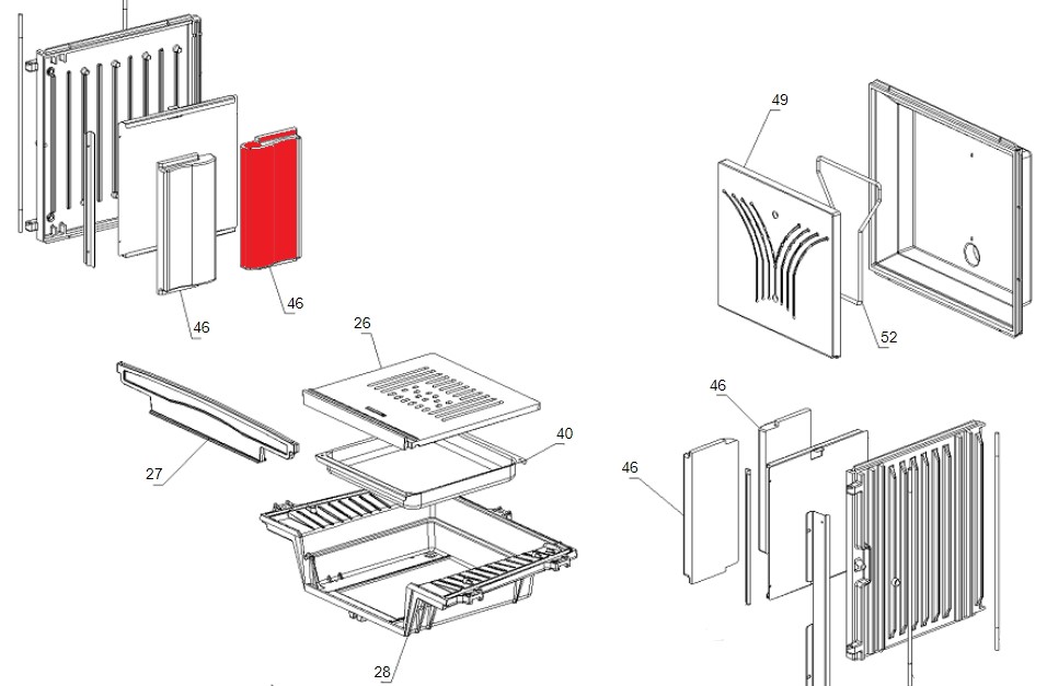 La Nordica Focolare 70 Piano Evo Crystal ladrillo lateral a la izquierda detrtás