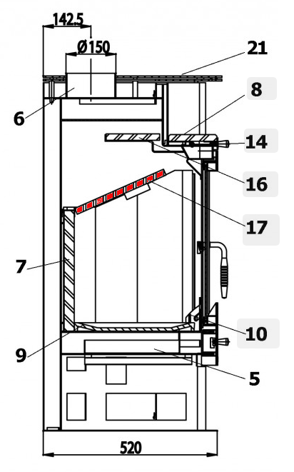 Haas+Sohn Siena 277.15 Déflecteur en bas pierre déflecteur de fumée