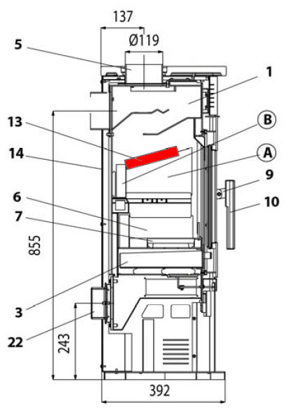 Haas+Sohn Javus 201.14 Déflecteur pierre déflecteur de fumée