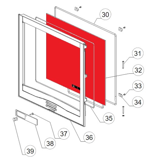 La Nordica Focolare 70 Piano vidrio de visualización B