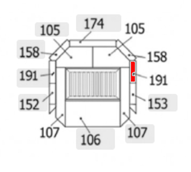 Haas+Sohn Siena 277.17 Pierre de paroi côté à droite à l’arrière pierre de la chambre de combustion