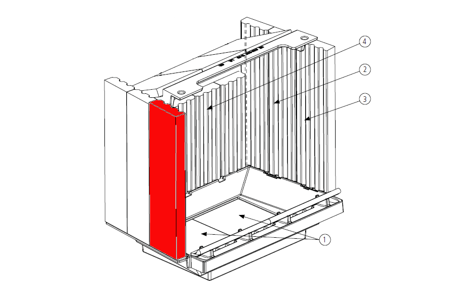 Leda Vida 68 W Seitenstein links vorne Feuerraumstein