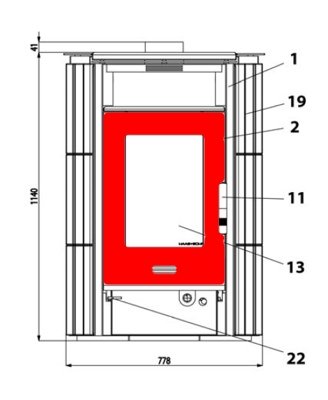 Haas-Sohn Breisgau 172.17 puerta de la cámara de combustión