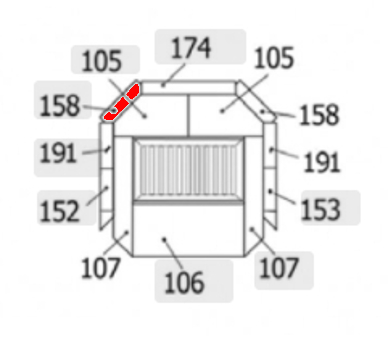 Haas+Sohn Siena 277.15 Pierre de paroi de fond à gauche pierre de la chambre de combustion