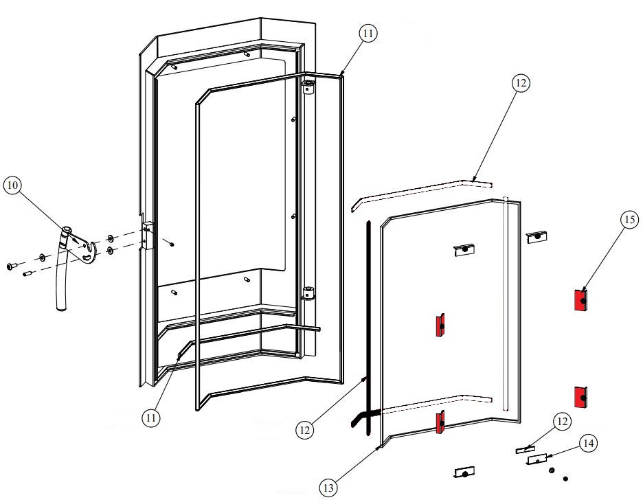 Fireplace Karthago Novo 2 Scheibenhalter Set oben/unten Scheibenhalter