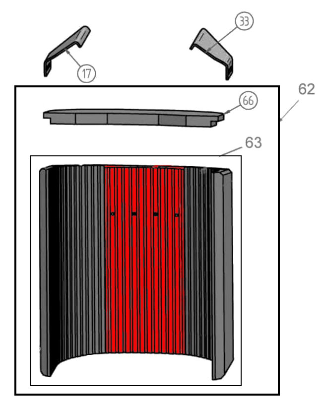 Oranier Polar NEO 8 RLU Rückwandstein Vermiculite rechteckig