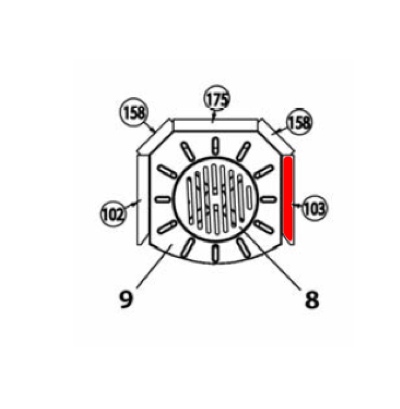 Haas+Sohn Breisgau 172.17 Pierre de paroi côté à droite à l’avant pierre de la chambre de combustion