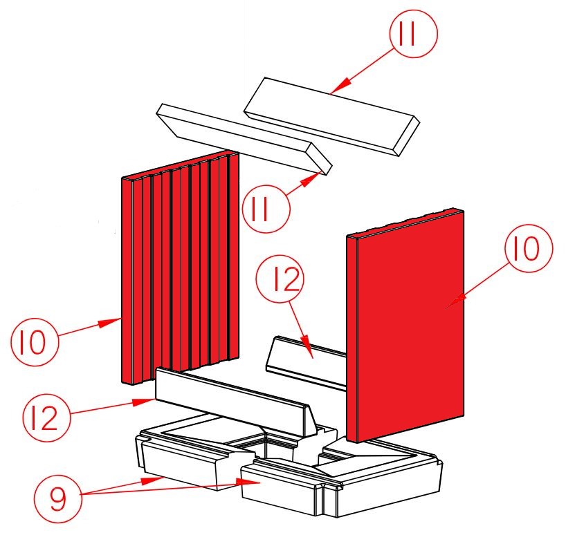 Spartherm Mini S-FDh-57 ladrillo lateral juego