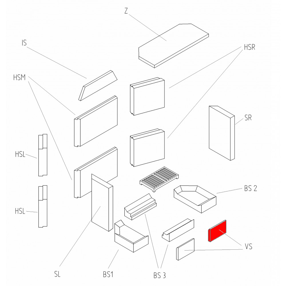 Haas+Sohn Komfort 180.18 Pierre avant à droite pierre de foyer