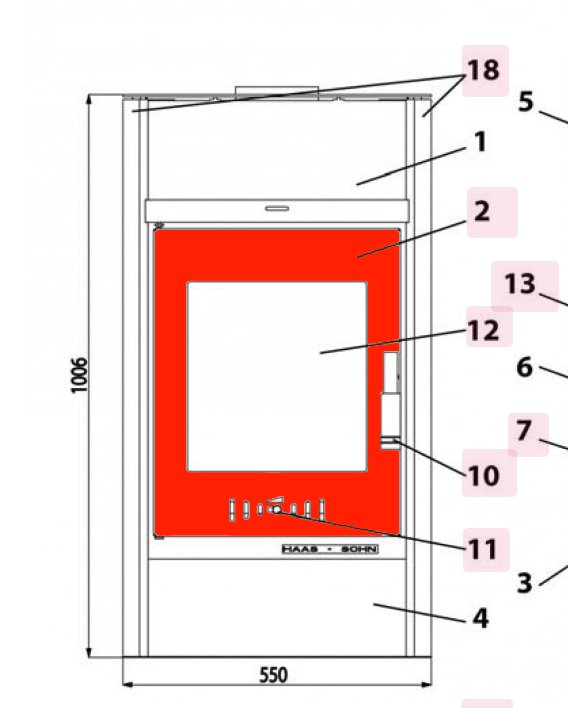 Haas-Sohn Vercellio 275.15 puerta de la cámara de combustión