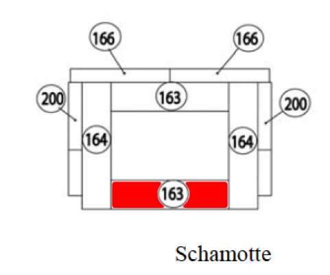 Haas+Sohn Vercellio 275.15 Pierre de sole à l’avant pierre de la chambre de combustion