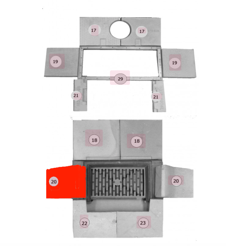 Haas+Sohn Carina 191.12 Seitenstein links Feuerraumstein