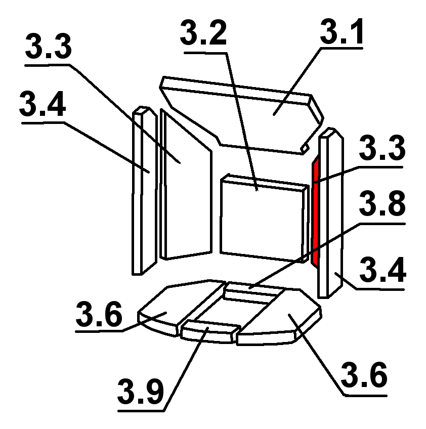 Oranier Polar 8 Seitenstein rechts hinten A Feuerraumstein