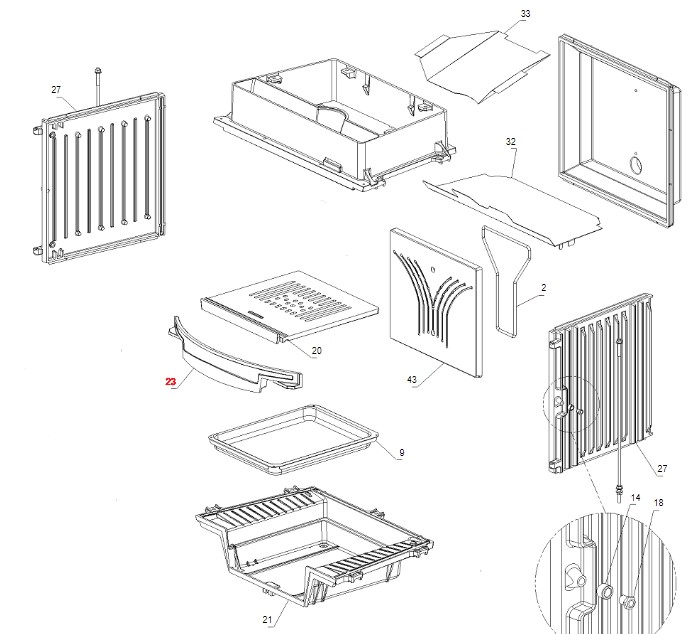 La Nordica Focolare 70 Tondo rejilla vertical D