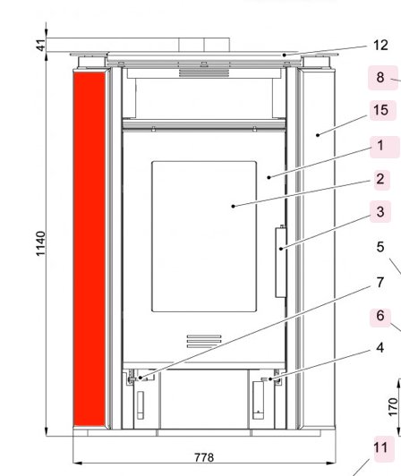 Haas-Sohn Kuopio 265.17 revestimiento lateral a la izquierda serpentino