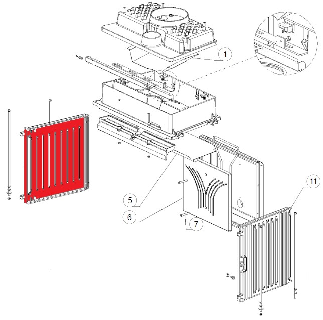 La Nordica Focolare 70 Piano placa lateral a la izquierda B