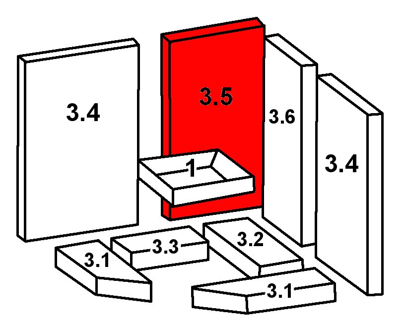 Oranier Skandik 6 Seitenstein links hinten B Feuerraumstein