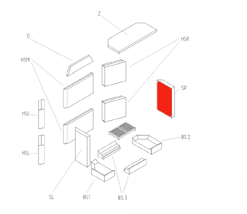 Haas+Sohn Genf II Pierre de paroi côté à droite à l’avant pierre de la chambre de combustion