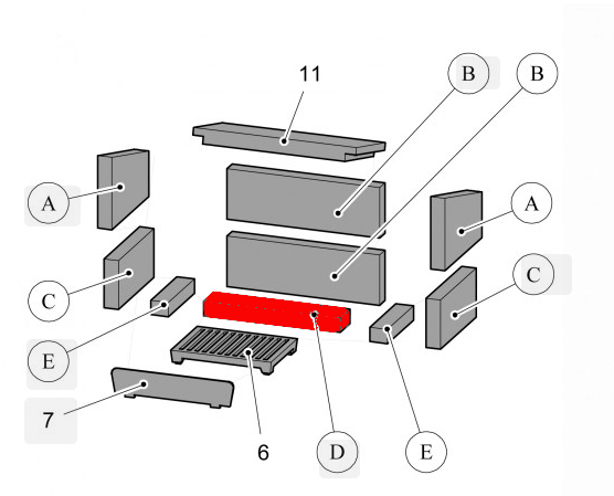 Haas+Sohn Java II 204.14 Bodenstein hinten Feuerraumstein